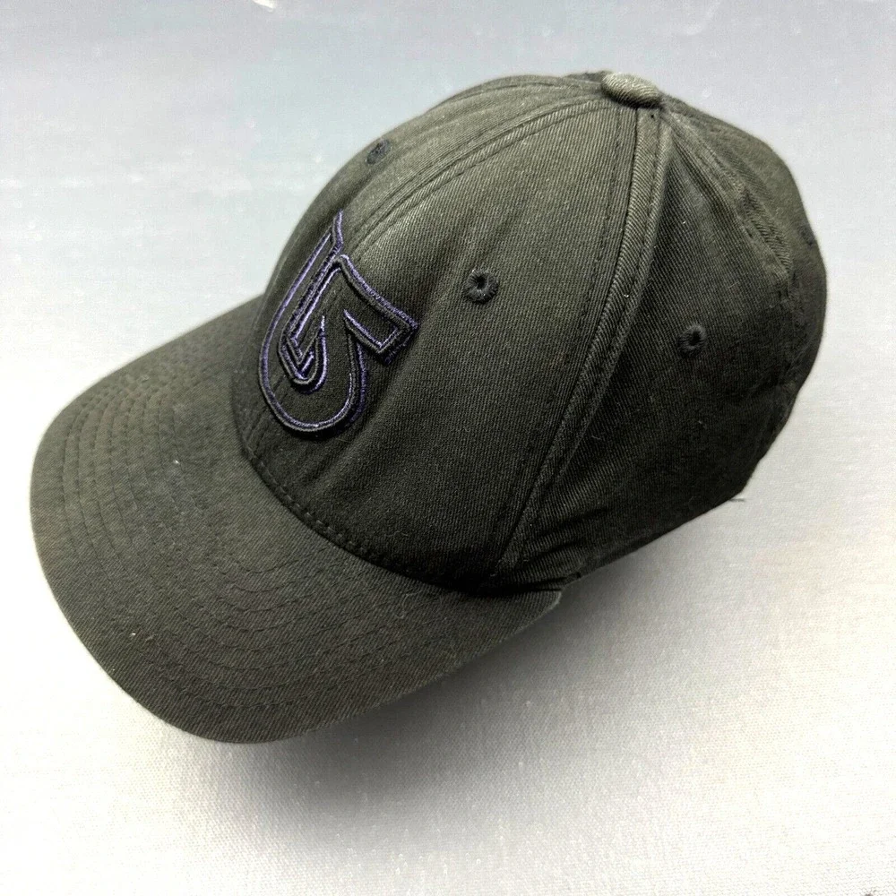 Burton Boys Youth Black Flexfit Baseball Cap Embroidered Logo Stretch Cotton Hat